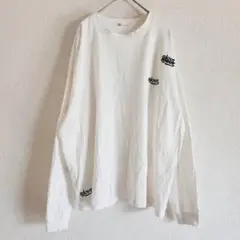 【Java】（L）ランダムロゴ刺繍長袖Tシャツ/カットソー/男女兼用/ロンT