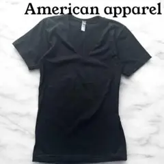 アメリカンアパレル Vネック Tシャツ 黒 コットン 綿100% America