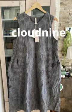 cloudnine クラウドナイン　サイド切り替えシャーリングノースリーブワンピ