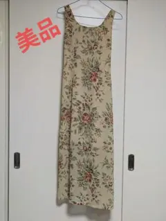 花柄ノースリーブカットソーワンピース日本製