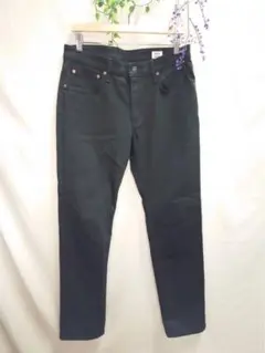 美品　EDWIN　エドウィン　テーパード　ブラックデニム　メンズ　L