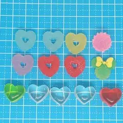 35. 送料込み デコパーツ 13個 ざらめ ハート