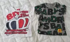 ベビー服80㎝Tシャツ 2枚セット グレー ホワイト