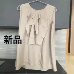 新品▪︎LUCAフリルノースリーブブラウスＭ〜Ｌ位▪︎定価1万5千円洗濯可涼しい軽い