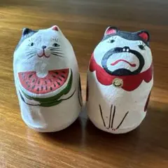 コシェルドゥ 起き上がり小法師 スイカ猫 猫ひげ
