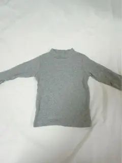 無印良品グレー ハイネック 長袖Tシャツ サイズ90