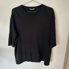 AURALEE ブラック ハーフスリーブTシャツ