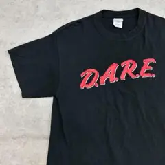 D.A.R.E.　薬物乱用防止教育　トップス　半袖　Tシャツ　古着　ブラック　M