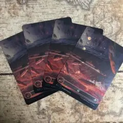 MTG 山　Mountain ボーダーレス　ギャラクシーfoil 基本土地　4枚