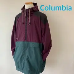 コロンビア アノラックパーカー 紫×緑×黒 メンズXLサイズ オーバーサイズ