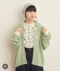 美品✨ambi.MAX yuni 〇片畦 襟付きカーディガン