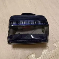 ELLE ネイビー ポーチ タオル付き