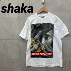 shaka シャカ ラップＴシャツ TRUST NOBODY プリント 白
