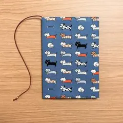 《 四六判》ブックカバー ハンドメイド ねこだらけ ブルー