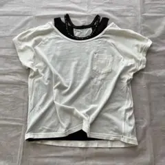 最終価格❗️ホワイト Tシャツインザグルーヴアンサンブル２枚組フリーオフショルダー