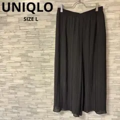 ユニクロ　パンツ　【L】　ブラック　シフォンプリーツスカートパンツ　おしゃれ