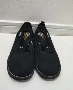 familiar ブラック スリッポン キッズシューズ　バレエシューズ 19