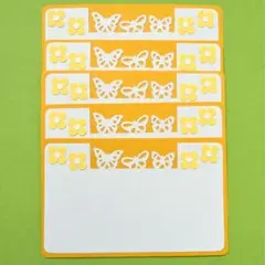 蝶と菜の花のミニメッセージカード 5枚　クラフトパンチ