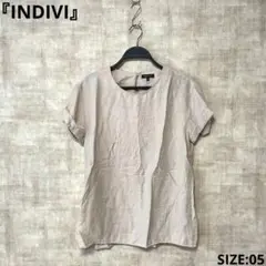 高級【INDIVI】程度良好　リネン混半袖ブラウス　SIZE05