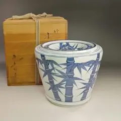 水指、祥瑞一重口、輪花蓋付、祥堂作 水指、祥瑞一重口、輪花蓋付、祥堂作