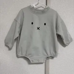 ベビー　ミッフィー　長袖ロンパース 73cm グレー