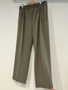 美品‼️スピックアンドスパン　ワイドパンツ ゴムウエスト　カーキ
