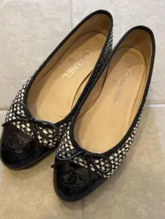 シャネル バレリーナ ツイード 36ハーフ