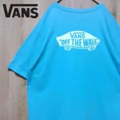 バンズ VANS 古着 Tシャツ ビッグプリント 胸ポケット ライトブルー XL