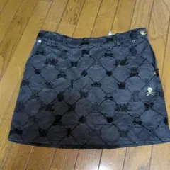 MARK&LONA黒 スカル刺繍 ミニスカート