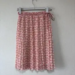 【美品】ROPE シフォンプリーツスカート　花柄