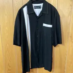 Jamaica jaxx 黒白バイカラー オープンカラーシャツ ボーリングシャツ