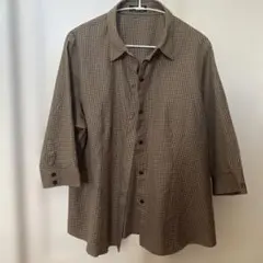 アトリエドール　チェック柄シャツ　七分袖￼