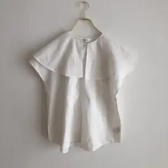 ✨良品・訳あり✨ アンブルネージュ 【F】 ブラウス ビッグカラー 白 春夏