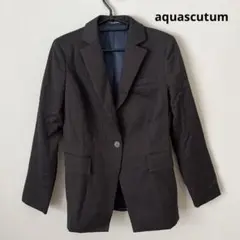 aquascutum チャコールグレー　未使用品　ジャケット　ボーダー