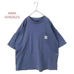 MARK GONZALES マークゴンザレス　メンズ Tシャツ　濃いめの水色