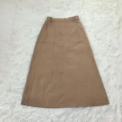 セブンデイズサンデイ　フレアスカート　ロング丈　ウエストゴム　厚手　ベージュ　L