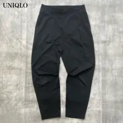 ユニクロ【S】テーパードパンツ イージー クロップド丈 ワンタック ドローコード