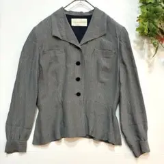【YURIE NITANI】ジャケット　トップス　ストライプ　グレー　40