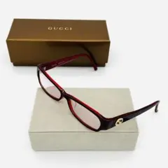 GUCCI グッチ メガネ 眼鏡 サングラス 度入り レッド 赤 付属品付き