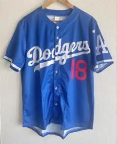 18 L 山本由伸 青 ユニフォーム ドジャース レプリカ ユニホーム コスプレ