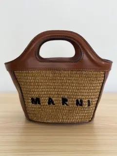 【新品未使用品】希少！マルニ　トロピカリアバッグ　ラファ　レザー　ハンドバッグ