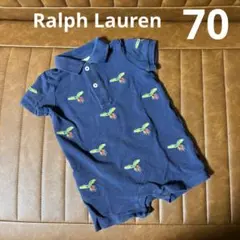 【Ralph Lauren 70】　ポロシャツカバーオール　鳥　刺繍