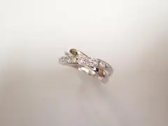 美品 ポンテヴェキオ K18WG ダイヤ計0.15ct デザイン リング 指輪