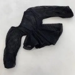 メッシュ トップス ブラック 長袖 クロップド ゆったり フリーサイズ