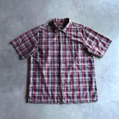 90s 00s Eddie Bauer インド綿 チェック 半袖シャツ ボックス