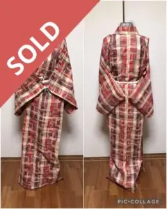 アイボリーパープル赤格子チェック 単
