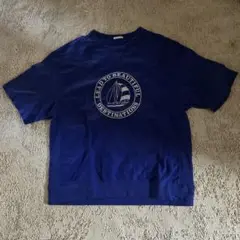 GU メンズ Tシャツ・生地厚め・ブルー L サイズ