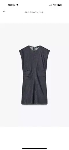 TRF デニムワンピース ノースリーブ　インディゴ　L size