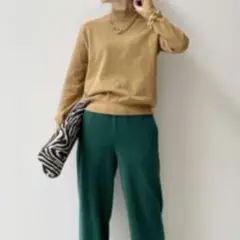 完売品 アパルトモン ボトルネックニット プルオーバー キャメル コットンニット