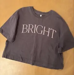 GU プリント クロップドTシャツ グレー　Mサイズ